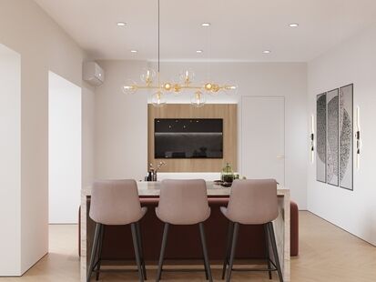 Фото № 1: Дизайн-проект двухкомнатной квартиры 69.2  м² Современный стиль для ЖК в г. Белгород