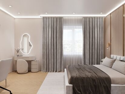 Фото № 4: Дизайн-проект двухкомнатной квартиры 69.2  м² Современный стиль для ЖК в г. Белгород