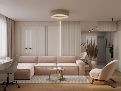 Фото № 5: Дизайн-проект трехкомнатной квартиры 65.01  м² Современный стиль для ЖК в г. Одинцово