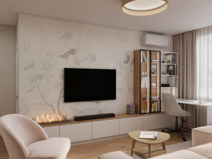 Фото № 3: Дизайн-проект трехкомнатной квартиры 65.01  м² Современный стиль для ЖК в г. Одинцово