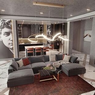 Фото № 3: Дизайн-проект четырехкомнатной квартиры 204.35  м² Стиль Эклектика для ЖК Русский Авангард