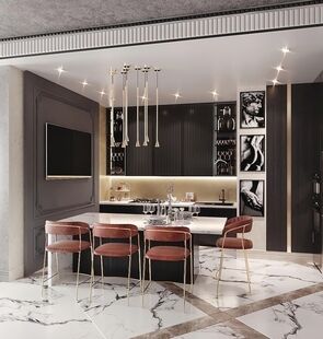 Фото № 6: Дизайн-проект четырехкомнатной квартиры 204.35  м² Стиль Эклектика для ЖК Русский Авангард