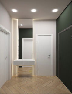 Фото № 2: Дизайн-проект однокомнатной квартиры 36.06  м² Современный стиль для ЖК Лермонтовский