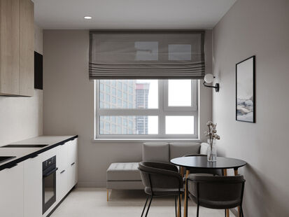 Фото № 5: Дизайн-проект однокомнатной квартиры 36.73  м² Стиль Минимализм для ЖК Kinetik