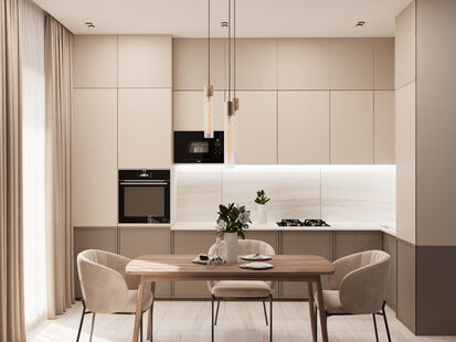 Фото № 1: Дизайн-проект двухкомнатной квартиры 72.37  м² Современный стиль для ЖК Эврика