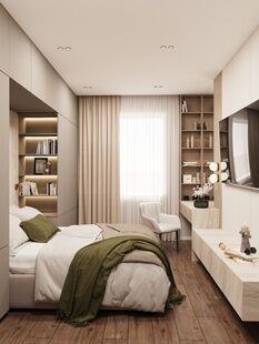 Фото № 4: Дизайн-проект двухкомнатной квартиры 72.37  м² Современный стиль для ЖК Эврика