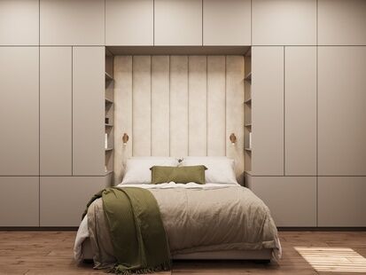 Фото № 6: Дизайн-проект двухкомнатной квартиры 72.37  м² Современный стиль для ЖК Эврика