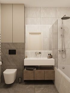 Фото № 2: Дизайн-проект двухкомнатной квартиры 72.37  м² Современный стиль для ЖК Эврика