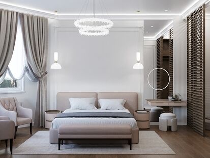 Фото № 1: Дизайн-проект дома/коттеджа 98.41  м² Современная классика для этажа частного дома в д. сырьево