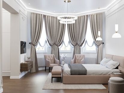 Фото № 2: Дизайн-проект дома/коттеджа 98.41  м² Современная классика для этажа частного дома в д. сырьево