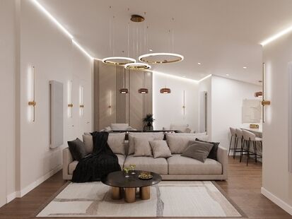 Фото № 1: Дизайн-проект дома/коттеджа 98.31  м² Стиль Модернизм для этажа частного дома в д. сырьево