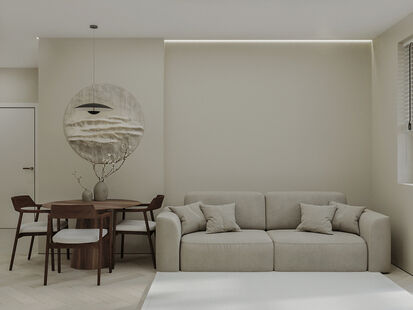 Фото № 4: Дизайн-проект трехкомнатной квартиры 63.46  м² Стиль Минимализм для ЖК Suomen Ranta