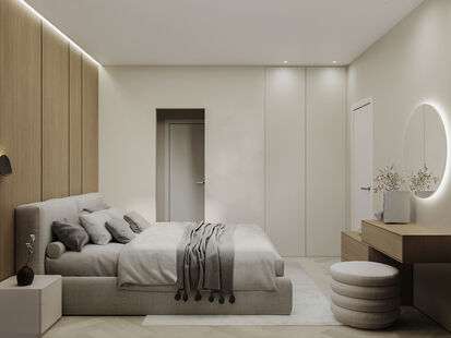 Фото № 6: Дизайн-проект трехкомнатной квартиры 63.46  м² Стиль Минимализм для ЖК Suomen Ranta