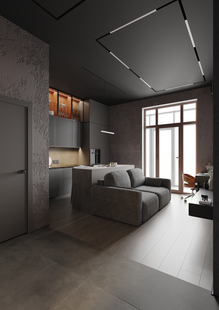 Фото № 4: Дизайн-проект двухкомнатной квартиры 42.75  м² Стиль Лофт для ЖК Modum