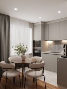 Фото № 5: Дизайн-проект двухкомнатной квартиры 51.22  м² Современный стиль для ЖК в г. Норильск