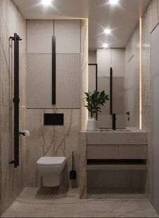 Фото № 6: Дизайн-проект трехкомнатной квартиры 52.26  м² Стиль Модернизм для ЖК Матвеевский парк