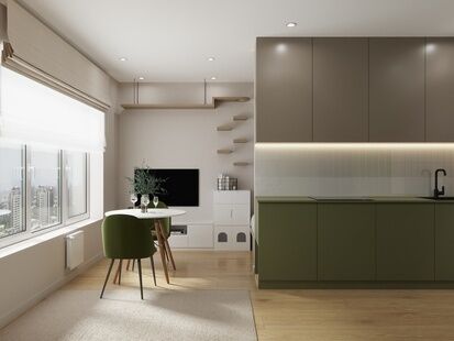 Фото № 2: Дизайн-проект квартиры-студии 25.2  м² Современный стиль для ЖК Новое Очаково