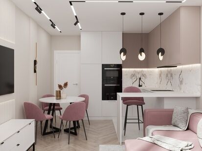 Фото № 1: Дизайн-проект трехкомнатной квартиры 60.0  м² Стиль Модернизм для ЖК Эко Видное 2.0