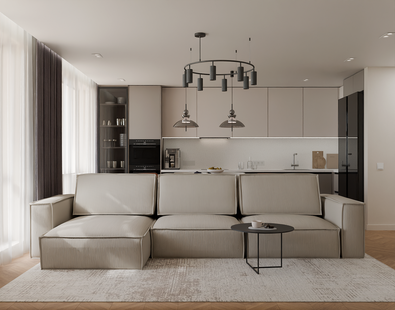 Фото № 1: Дизайн-проект двухкомнатной квартиры 63.2  м² Современный стиль для ЖК Аркадия Иванова