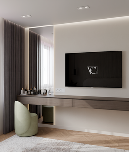 Фото № 6: Дизайн-проект двухкомнатной квартиры 63.2  м² Современный стиль для ЖК Аркадия Иванова