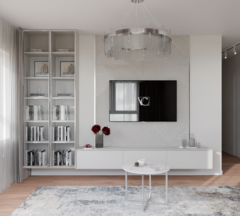 Фото № 5: Дизайн-проект двухкомнатной квартиры 52.9  м² Современная классика для ЖК Горки Парк