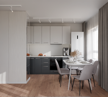 Фото № 1: Дизайн-проект двухкомнатной квартиры 52.9  м² Современная классика для ЖК Горки Парк