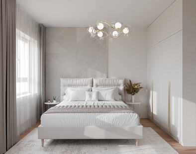 Фото № 4: Дизайн-проект двухкомнатной квартиры 52.9  м² Современная классика для ЖК Горки Парк