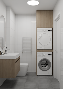 Фото № 3: Дизайн-проект двухкомнатной квартиры 52.9  м² Современная классика для ЖК Горки Парк