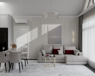 Фото № 1: Дизайн-проект дома/коттеджа 129.8  м² Современная классика для частного дома в д. выползово