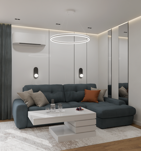 Фото № 4: Дизайн-проект трехкомнатной квартиры 72.4  м² Современный стиль для ЖК Московский