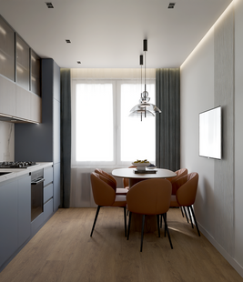 Фото № 3: Дизайн-проект трехкомнатной квартиры 72.4  м² Современный стиль для ЖК Московский