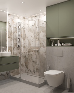 Фото № 2: Дизайн-проект трехкомнатной квартиры 72.4  м² Современный стиль для ЖК Московский