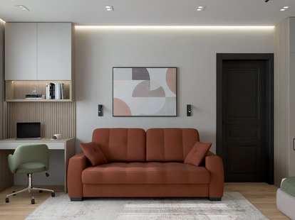 Фото № 1: Дизайн-проект зала 19.2  м² Стиль Контемпорари для ЖК Московский