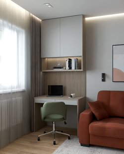 Фото № 6: Дизайн-проект зала 19.2  м² Стиль Контемпорари для ЖК Московский