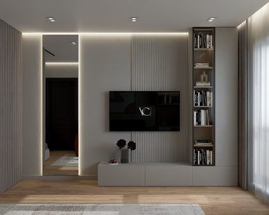 Фото № 5: Дизайн-проект зала 19.2  м² Стиль Контемпорари для ЖК Московский