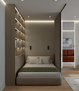 Фото № 3: Дизайн-проект зала 19.2  м² Стиль Контемпорари для ЖК Московский