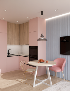 Фото № 2: Дизайн-проект квартиры-студии 22.5  м² Современный стиль для ЖК Лучи