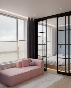 Фото № 3: Дизайн-проект квартиры-студии 22.5  м² Современный стиль для ЖК Лучи