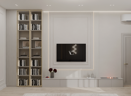 Фото № 3: Дизайн-проект двухкомнатной квартиры 55.0  м² Современная классика для ЖК Московский