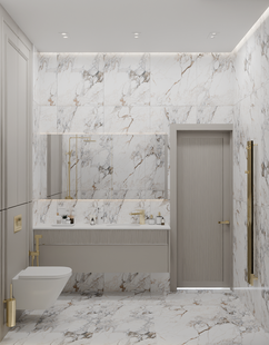 Фото № 6: Дизайн-проект двухкомнатной квартиры 55.0  м² Современная классика для ЖК Московский