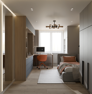 Фото № 1: Дизайн-проект детской 12.5  м² Современный стиль для ЖК Бутово Парк 2