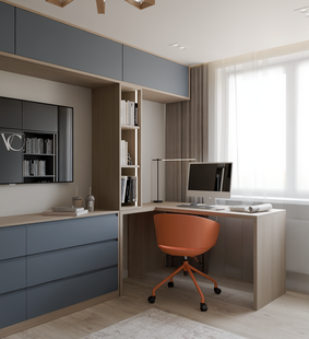 Фото № 3: Дизайн-проект детской 12.5  м² Современный стиль для ЖК Бутово Парк 2