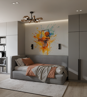 Фото № 5: Дизайн-проект детской 12.5  м² Современный стиль для ЖК Бутово Парк 2