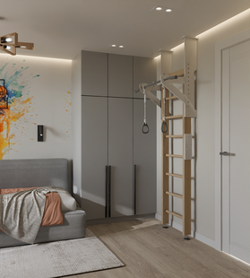 Фото № 4: Дизайн-проект детской 12.5  м² Современный стиль для ЖК Бутово Парк 2