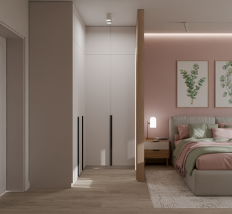 Фото № 6: Дизайн-проект спальни 15.0  м² Стиль Контемпорари для ЖК Панова Парк