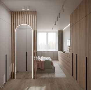 Фото № 5: Дизайн-проект спальни 15.0  м² Стиль Контемпорари для ЖК Панова Парк