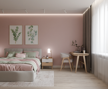 Фото № 2: Дизайн-проект спальни 15.0  м² Стиль Контемпорари для ЖК Панова Парк