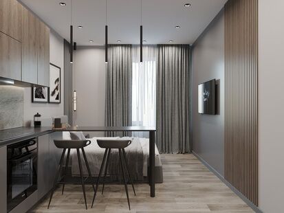 Фото № 4: Дизайн-проект квартиры-студии 23.72  м² Современный стиль для ЖК в Квартале Введенского