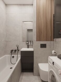 Фото № 3: Дизайн-проект квартиры-студии 23.72  м² Современный стиль для ЖК в Квартале Введенского