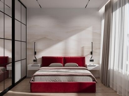 Фото № 1: Дизайн-проект двухкомнатной квартиры 46.12  м² Стиль Модернизм для ЖК Хэдлайнер